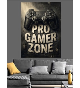 Pro Gamer Zone Oyuncu Panosu Dekoratif Kanvas - Mdf Ahşap Tablo