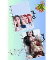 İtzy yeji yuna ryujin defter seti 2 adet A4 boyutu 21*30 çizgili + kareli 60 syf