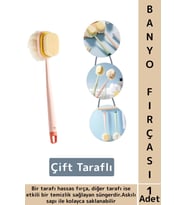 Ergonomik Tutuş Hassas Derin Temizlik Çift Taraflı Asılabilir Saplı Banyo Duş Fırçası 35 X 6.5 Cm