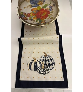 Keten Görünümlü Balkabağı Desenli Runner 40x140