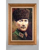 Çerçeveli Paspartulu Atatürk Tablo a684 (Gold)