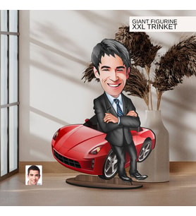 BK Gift Kişiye Özel Boss Baba Karikatürlü Büyük Boy Ahşap Biblo-3 Arkadaşa Hediye , Sevgiliye Hediye, Kişiye Özel Biblolar