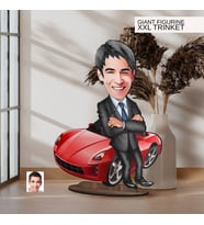 BK Gift Kişiye Özel Boss Baba Karikatürlü Büyük Boy Ahşap Biblo-3 Arkadaşa Hediye , Sevgiliye Hediye, Kişiye Özel Biblolar