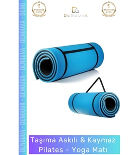 #YogaMinderi Taşıma Askılı Konfor Kamp Pilates Yoga Spor Kaymaz Meditasyon Minderi 16mm Mat