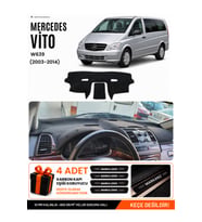 MERCEDES VİTO W639 (2003-2014) Uyumlu Torpido Örtüsü Torpido Kılıfı - Siyah