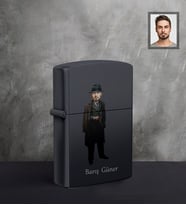 Kişiye Özel Babalar Günü Godfather Baba Karikatürlü UV Siyah Benzinli Çakmak Model-5-2