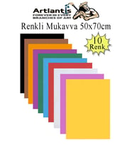 Renkli Mukavva 10 Renk 50x70 cm 1 Paket Sert Renkli Karton 1.0 mm Okul Okul Öncesi Anasınıfı Hobi Etkinlik (Çok Renkli)