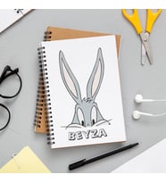 Bugs Bunny Tasarımlı  Defter Kişiye Özel