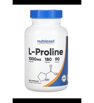 Nutricost, L-Proline, 1,000 mg, 180 Capsules (500 mg per Capsule).Usa 3933 (Renksiz)