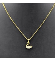 Gold Renk Ördek Taşlı Kolye