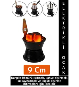 Kompakt Kamp Outdoor Nargile Kömürü Kahve Su Kaynatma Dayanıklı Gövde Elektrikli Mini Ocak 9 Cm