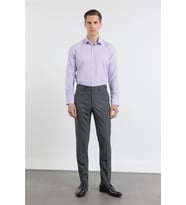 Siyah-Füme Yan Cep Kazayağı Desen Slim Fit Esnek Classic Pantolon 1003255174