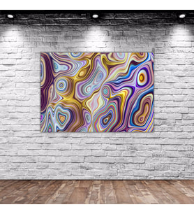BK Home Üç Boyutlu Soyut Dalgalı Çizgiler Tasarımlı Kanvas Tablo 70x100cm-5