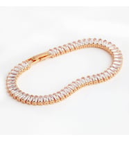 Chavin Su Yolu Baget Beyaz Taşlı Rose Gold Bayan Bileklik es53
