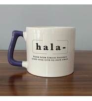 Hala Baskılı Mor Kulplu D Kupa