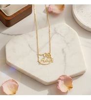 Kişiye Özel 925 Ayar Gümüş Hello Kitty Model İsim Kolye (Gold)