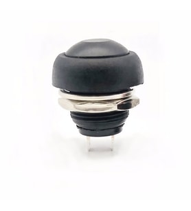 12mm PBS-33B 2 Pin Push Buton Siyah ON OFF 1A 250V Yuvarlak Su Geçirmez Anahtar