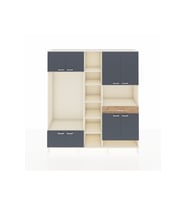 Hyperion Dolap 12 Raflı Tek Çekmeceli 8 Kapaklı 220x44x243 Aytaşı-Antrasit/Çam