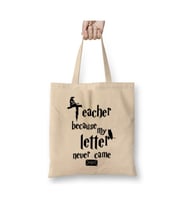 Teacher Because Yazılı Öğretmenler Günü Beyaz Bez Çanta Uzun Saplı Alışveriş Çantası Plaj Çantası