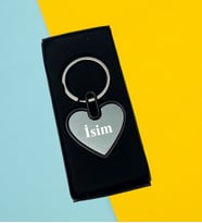 Kişiye Özel İsimimli Kalp Metal Anahtarlık