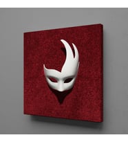 BEYAZ MASKE KANVAS TABLO 150x150cm