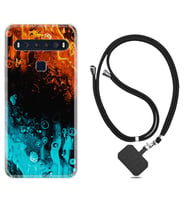 TCL 10L 10 Plus 10SE 20E 20SE 30 L7 Kılıf Boyun Askılı Silikon Orange Blue Color 1665
