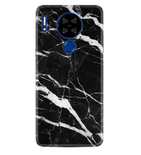 Reeder P13 Blue Max Lite Kılıf Desenli Silikon Siyah Şerit Mermer