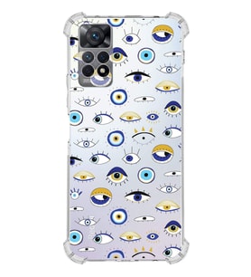 PrintiFy Xiaomi Redmi Note 12 Pro Uyumlu Nazar Boncuğu 2 Baskılı Şeffaf Köşe Korumalı Antişok Kılıf