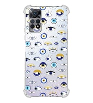 PrintiFy Xiaomi Redmi Note 12 Pro Uyumlu Nazar Boncuğu 2 Baskılı Şeffaf Köşe Korumalı Antişok Kılıf