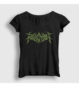 Presmono Kadın Siyah Logo Metal Revocation T-Shirt 539057tt