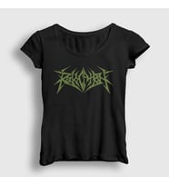 Presmono Kadın Siyah Logo Metal Revocation T-Shirt 539057tt