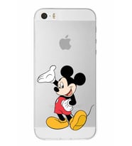 Apple iPhone 5SE Uyumlu Kapak Mickey Mouse Tasarımlı Şeffaf Silikon Kılıf