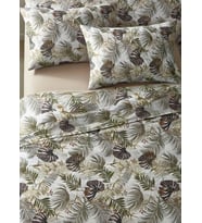 Tropikal Çift Kişilik Nevresim Takımı 200x220 cm 4 Parça 1 Adet Nevresim 1 Adet Çarşaf 2 Adet Yastık Kılıfı
