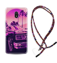 Xiaomi Redmi 8A 8 Pro 9C 9T 10C 11T Pro Kılıf Boyun Asklı Rasta Silikon Mor Araba 1711