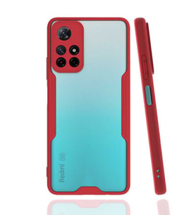Xiaomi Poco M4 Pro 5G Kılıf Parfe Kenarları Pastel Renk Silikon (Kırmızı)