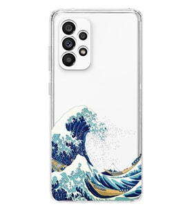 Samsung Galaxy A23 Uyumlu Kanagawa Dalga Tasarımlı Şeffaf Telefon Kılıfı