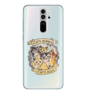 Xiaomi Redmi Note 8 PRO Uyumlu Sevimli Kediler Tasarımlı Şeffaf Telefon Kılıfı