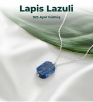 Luxtone Sertifikalı Lapis Lazuli 925 Ayar Gümüş Kolye Kadın TakıLX0140KL