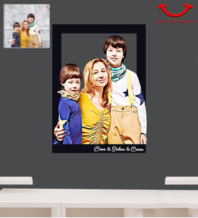 Kişiye Özel Kendin Tasarla Anne Erkek Kardeş Tasarımlı 3D Ahşap Tablo 30x47 Model-1
