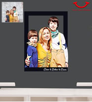 Kişiye Özel Kendin Tasarla Anne Erkek Kardeş Tasarımlı 3D Ahşap Tablo 30x47 Model-1