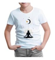 Yoga - Rising to the Moon Beyaz Çocuk Tshirt