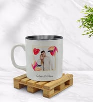 BK Gift Kişiye Özel İsimli Fotoğraflı İçi Siyah Renkli Kupa Bardak Model 28