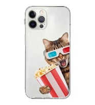 PrintiFy iPhone 12 Pro ile Uyumlu Kedi 1 Kamera Korumalı Şeffaf Kılıf