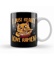 Cute & Funny I Just Really Love Ramen Anime Cat Kupa Bardak Porselen