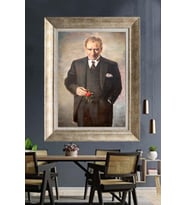 Gümüş Çerçeveli Atatürk Tablo za217