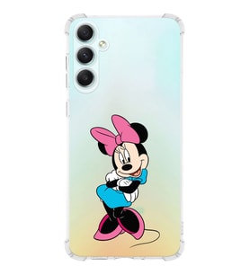 Samsung Galaxy A34 Uyumlu Köşe Korumalı Antişok Kapak Minnie Mouse Tasarımlı Şeffaf Silikon Kılıf
