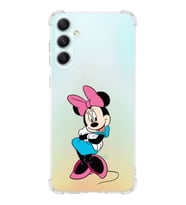 Samsung Galaxy A34 Uyumlu Köşe Korumalı Antişok Kapak Minnie Mouse Tasarımlı Şeffaf Silikon Kılıf