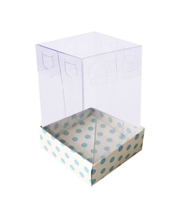 Asetat Kutu Altı Karton 5X5X8 CM (50 Adet)  Puantiyeli Mavi