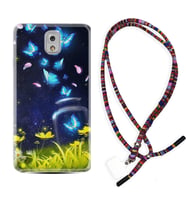 Samsung Note 3 4 5 8 9 20 Ultra 10 Lite Kılıf Boyun Asklı Rasta Silikon Neon Butterflys 1309