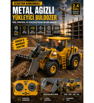 Uzaktan Kumandalı Metal Ağızlı Yükleyici Buldozer Işıklı Sesli 2.4GHz Full Fonksiyon İş Makinesi